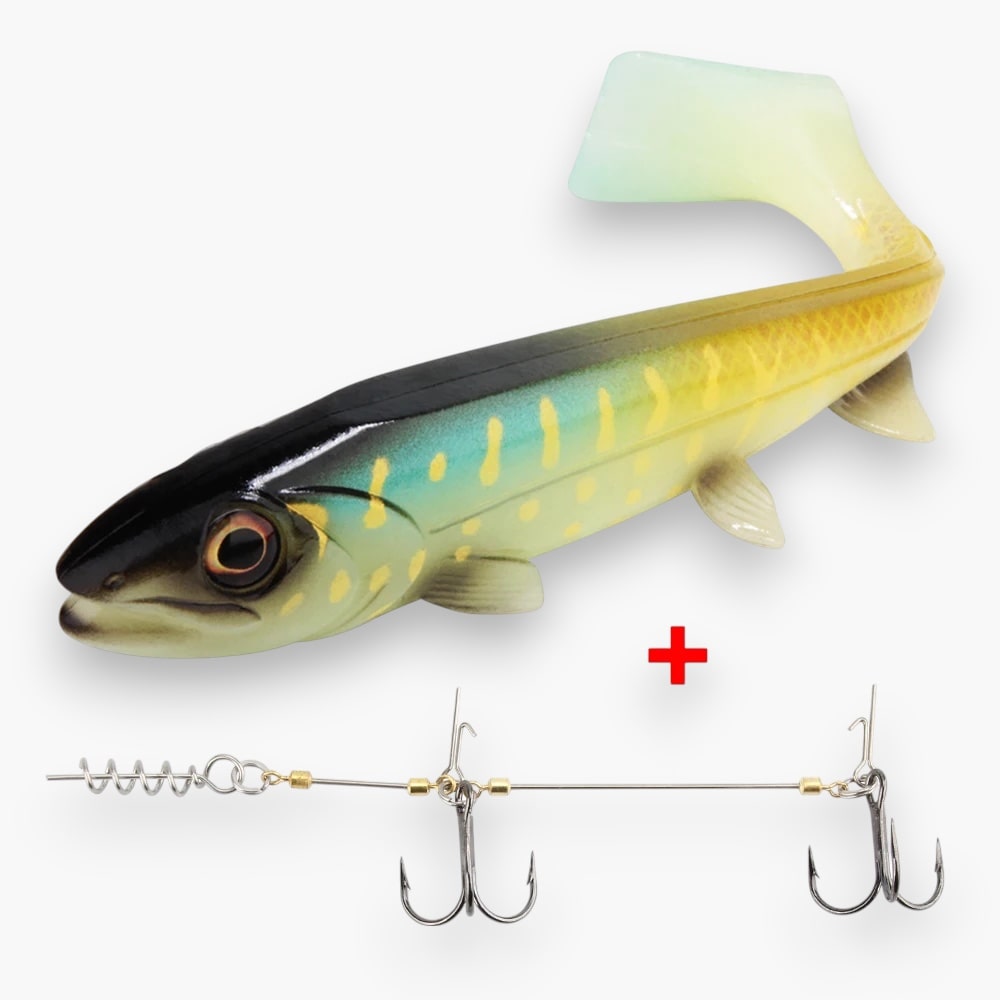 Gummifisch mit "Shallow Rig" 14cm 25g / 18cm 53g