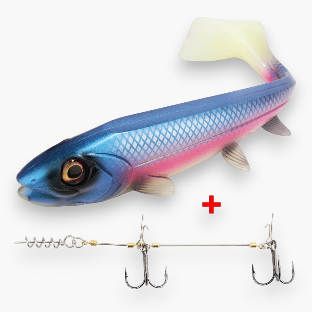 Gummifisch mit "Shallow Rig" 14cm 25g / 18cm 53g