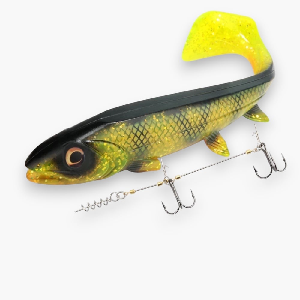 Gummifisch mit "Shallow Rig" 14cm 25g / 18cm 53g