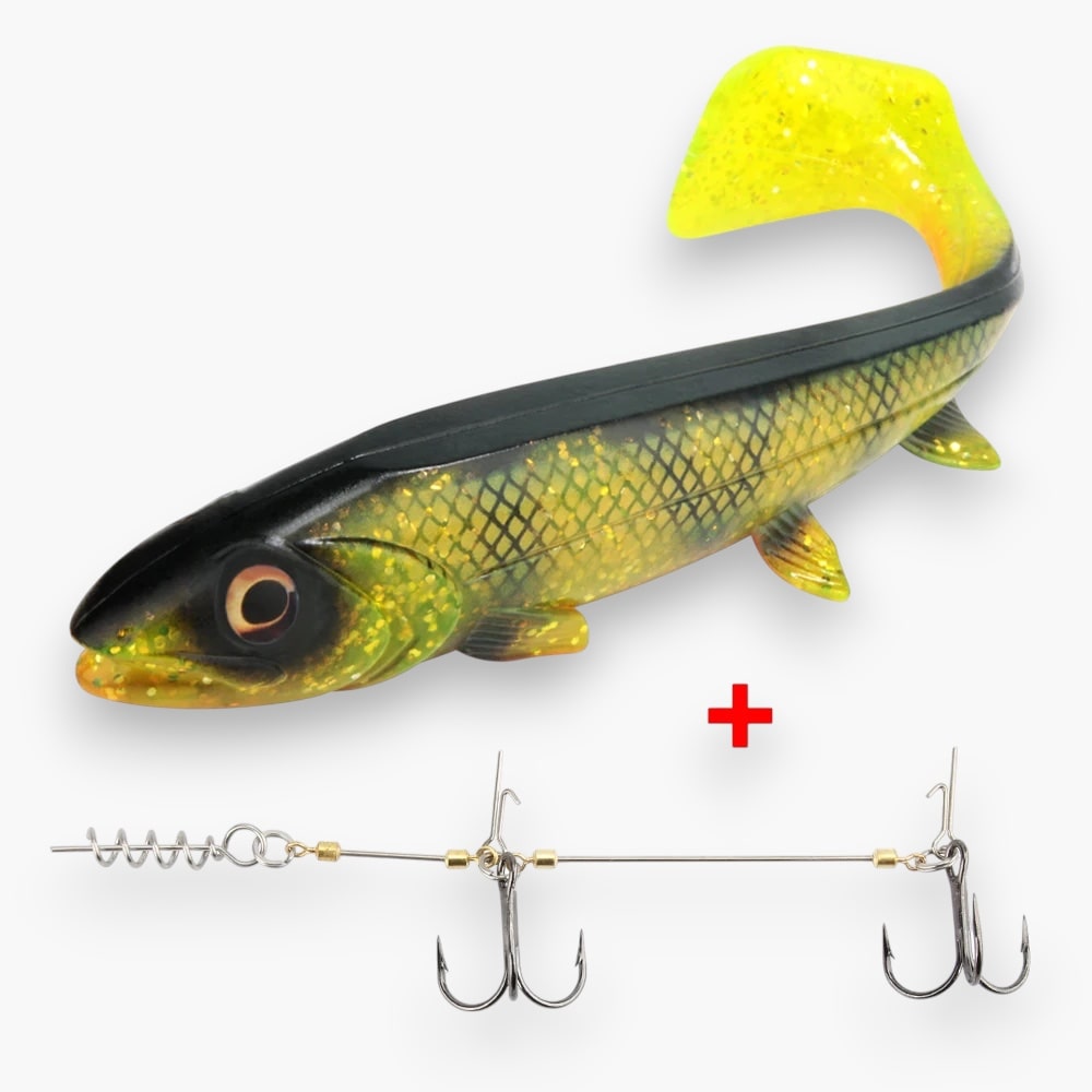Gummifisch mit "Shallow Rig" 14cm 25g / 18cm 53g