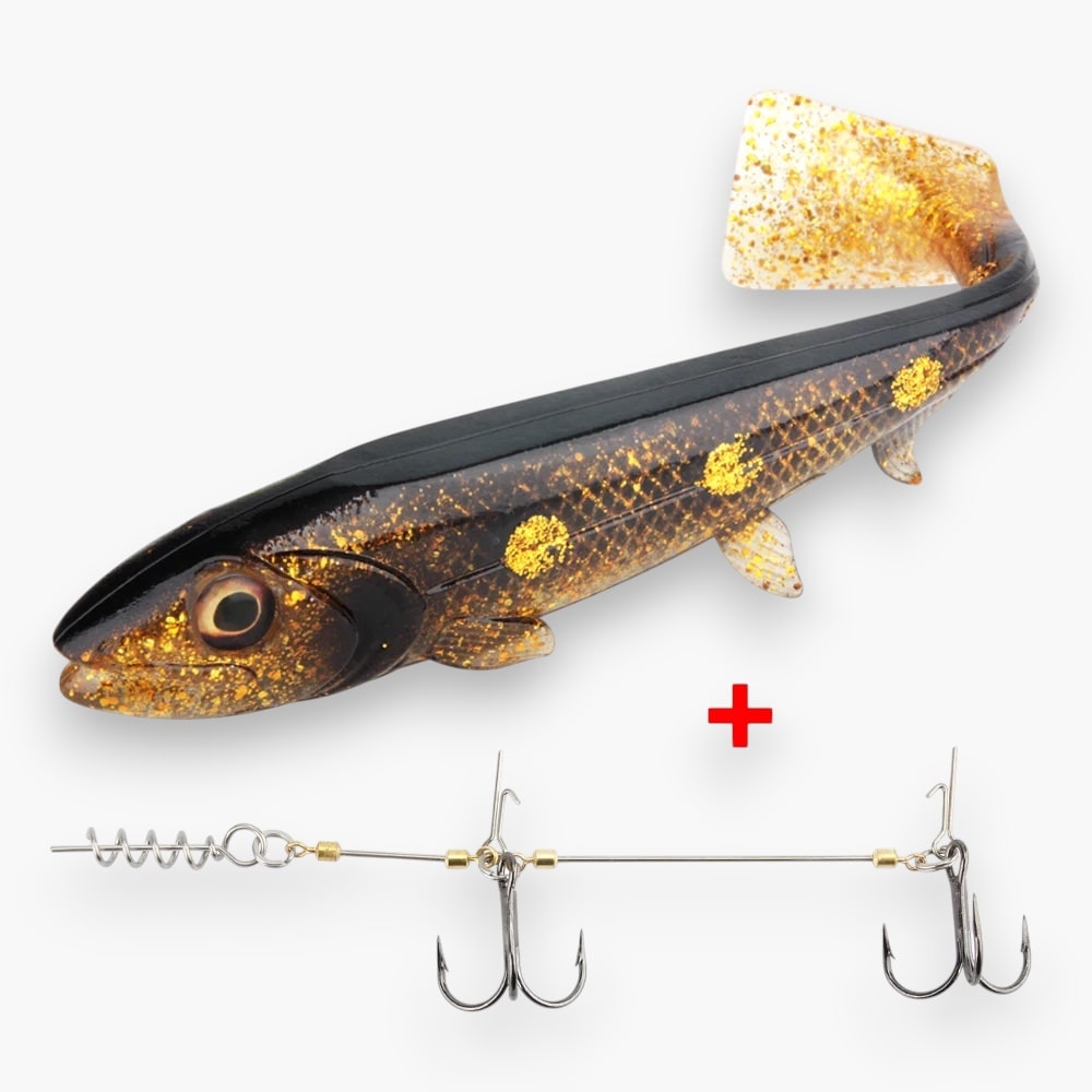 Gummifisch mit "Shallow Rig" 14cm 25g / 18cm 53g