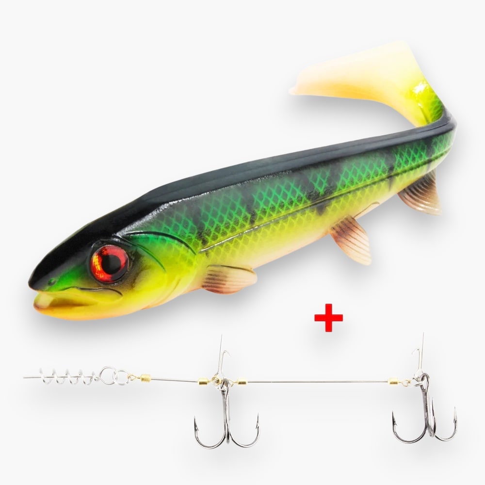Gummifisch mit "Shallow Rig" 14cm 25g / 18cm 53g